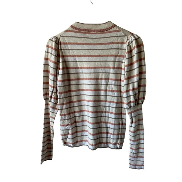 See By Chloe Striped Puff Sleeve Mock Neck Knit Top - Women's - Picture 2 of 7